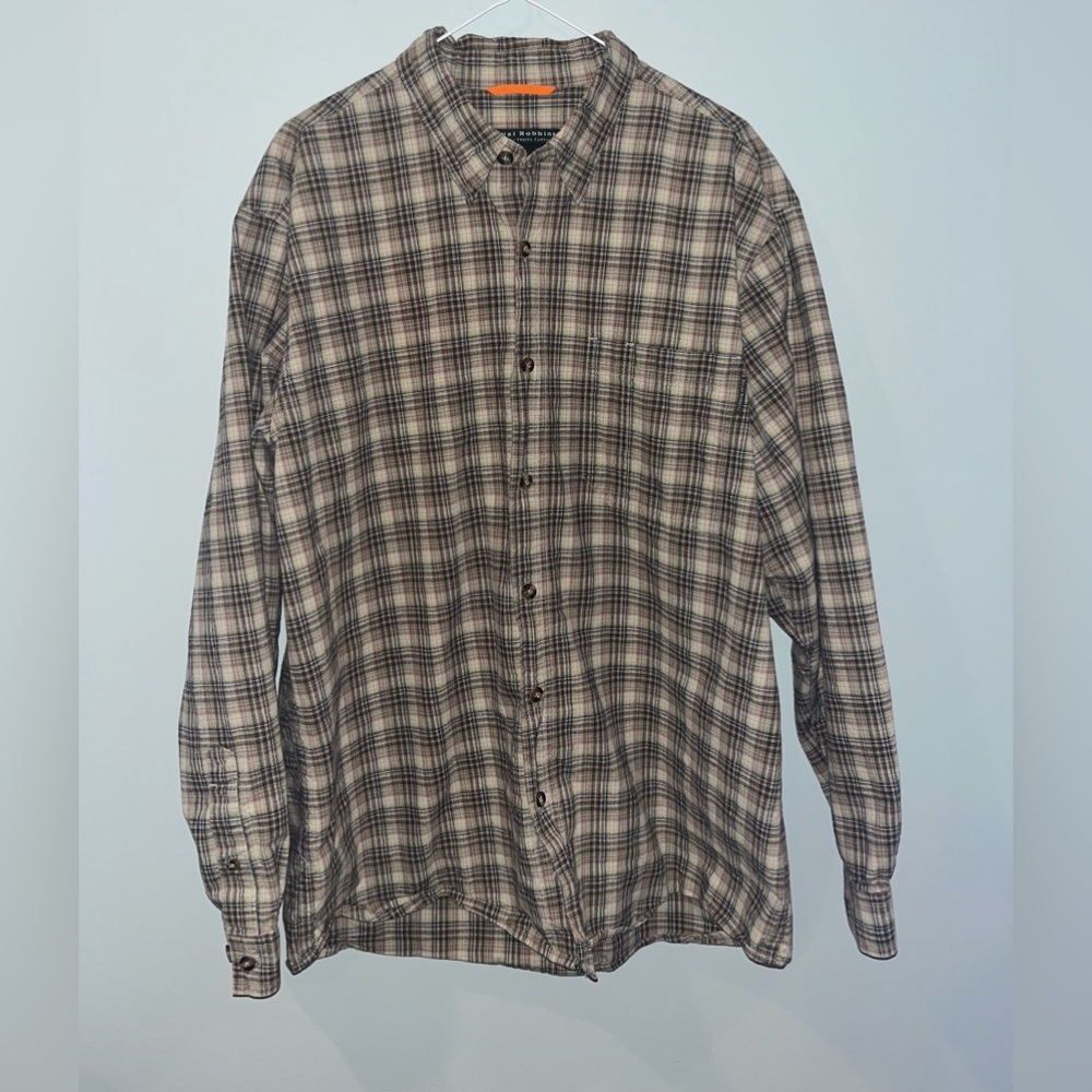 Royal Robbins Outdoor Clothing Plaid Long Sleeve Flannel Overshirt. Size L.